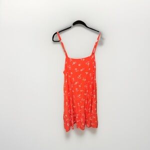 Old Navy Orange Floral Midi Dress